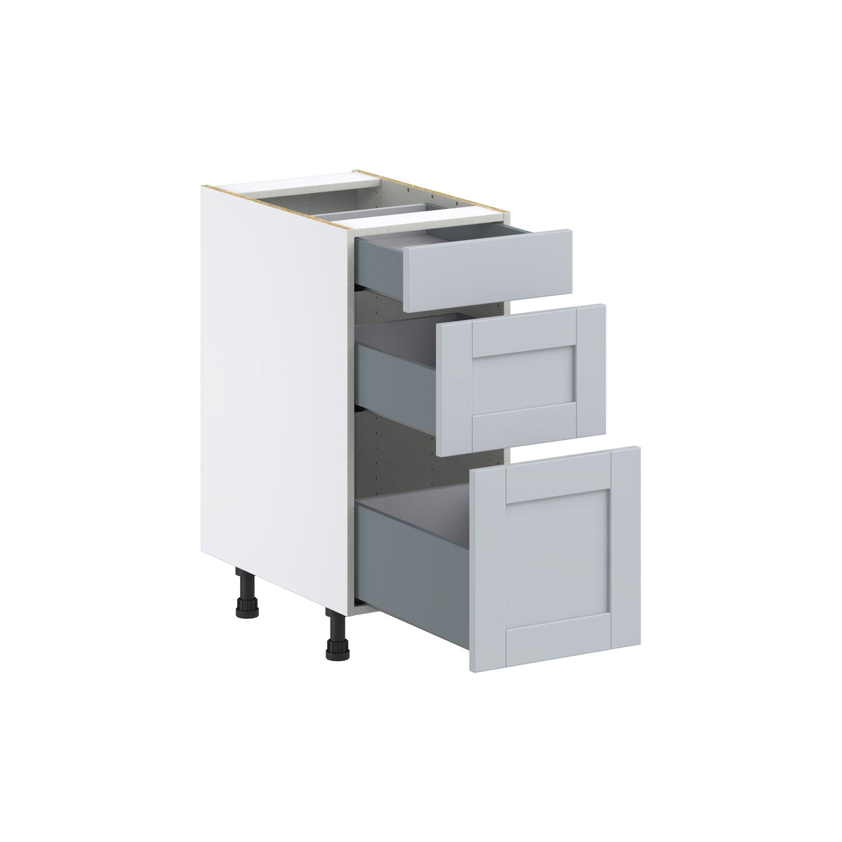 Hugo&Borg Charlesberg 15-in W x 34.5-in H x 25-in D Gray 3-Drawer Base Fully Assembled Cabinet