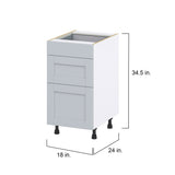 Hugo&Borg Charlesberg 18-in W x 34.5-in H x 25-in D Gray 3-Drawer Base Fully Assembled Cabinet