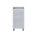 Hugo&Borg Charlesberg 18-in W x 34.5-in H x 25-in D Gray 3-Drawer Base Fully Assembled Cabinet