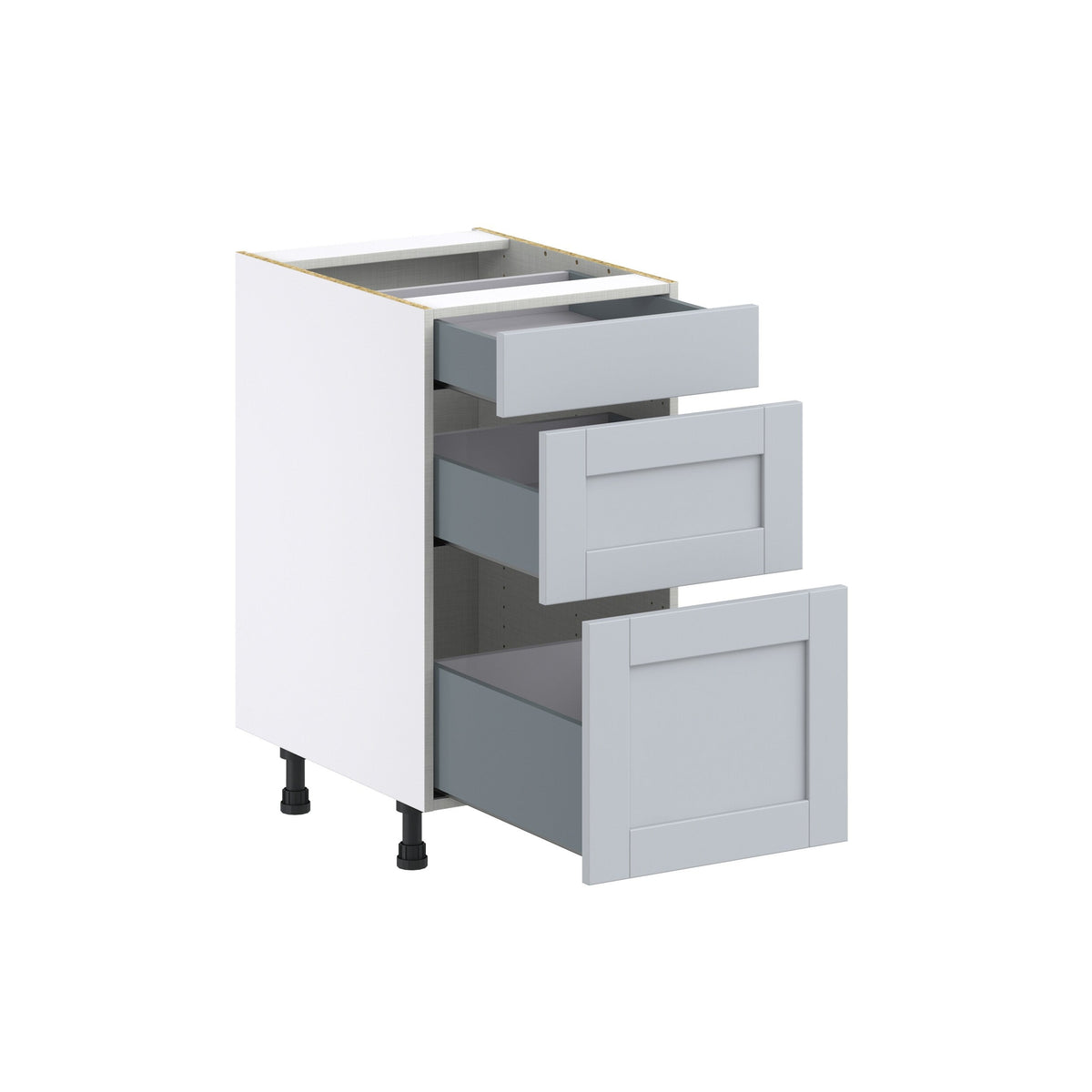 Hugo&Borg Charlesberg 18-in W x 34.5-in H x 25-in D Gray 3-Drawer Base Fully Assembled Cabinet