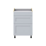 Hugo&Borg Charlesberg 24-in W x 34.5-in H x 25-in D Gray 3-Drawer Base Fully Assembled Cabinet