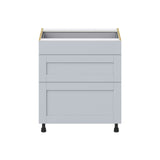 Hugo&Borg Charlesberg 30-in W x 34.5-in H x 25-in D Gray 3-Drawer Base Fully Assembled Cabinet