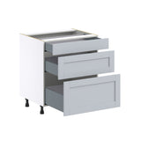 Hugo&Borg Charlesberg 30-in W x 34.5-in H x 25-in D Gray 3-Drawer Base Fully Assembled Cabinet