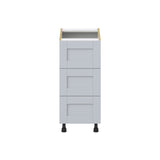 Hugo&Borg Charlesberg 15-in W x 34.5-in H x 24-in D Gray 3-Drawer Base Fully Assembled Cabinet