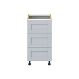 Hugo&Borg Charlesberg 18-in W x 34.5-in H x 24-in D Gray 3-Drawer Base Fully Assembled Cabinet