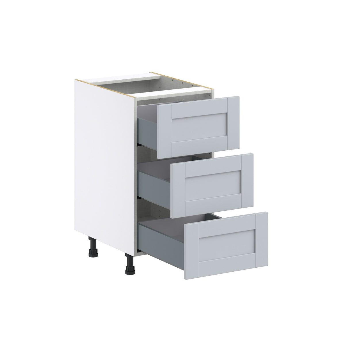 Hugo&Borg Charlesberg 18-in W x 34.5-in H x 24-in D Gray 3-Drawer Base Fully Assembled Cabinet