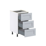 Hugo&Borg Charlesberg 18-in W x 34.5-in H x 24-in D Gray 3-Drawer Base Fully Assembled Cabinet