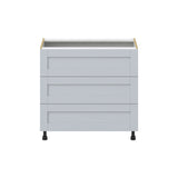 Hugo&Borg Charlesberg 36-in W x 34.5-in H x 24-in D Gray 3-Drawer Base Fully Assembled Cabinet