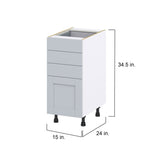 Hugo&Borg Charlesberg 15-in W x 34.5-in H x 25-in D Gray 4-Drawer Base Fully Assembled Cabinet