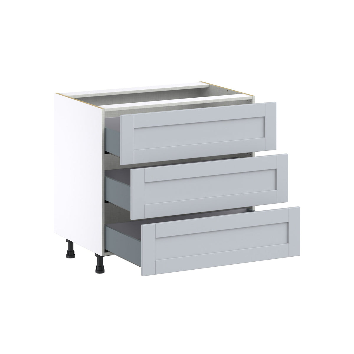 Hugo&Borg Charlesberg 36-in W x 34.5-in H x 24-in D Gray 3-Drawer Base Fully Assembled Cabinet