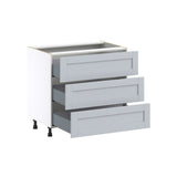 Hugo&Borg Charlesberg 36-in W x 34.5-in H x 24-in D Gray 3-Drawer Base Fully Assembled Cabinet
