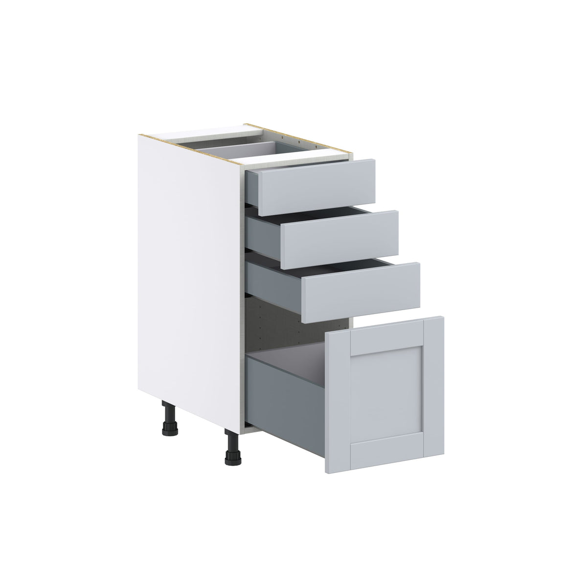 Hugo&Borg Charlesberg 15-in W x 34.5-in H x 25-in D Gray 4-Drawer Base Fully Assembled Cabinet