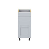 Hugo&Borg Charlesberg 15-in W x 34.5-in H x 25-in D Gray 4-Drawer Base Fully Assembled Cabinet