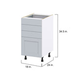 Hugo&Borg Charlesberg 18-in W x 34.5-in H x 24-in D Gray 4-Drawer Base Fully Assembled Cabinet