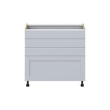 Hugo&Borg Charlesberg 36-in W x 34.5-in H x 24-in D Gray 4-Drawer Base Fully Assembled Cabinet