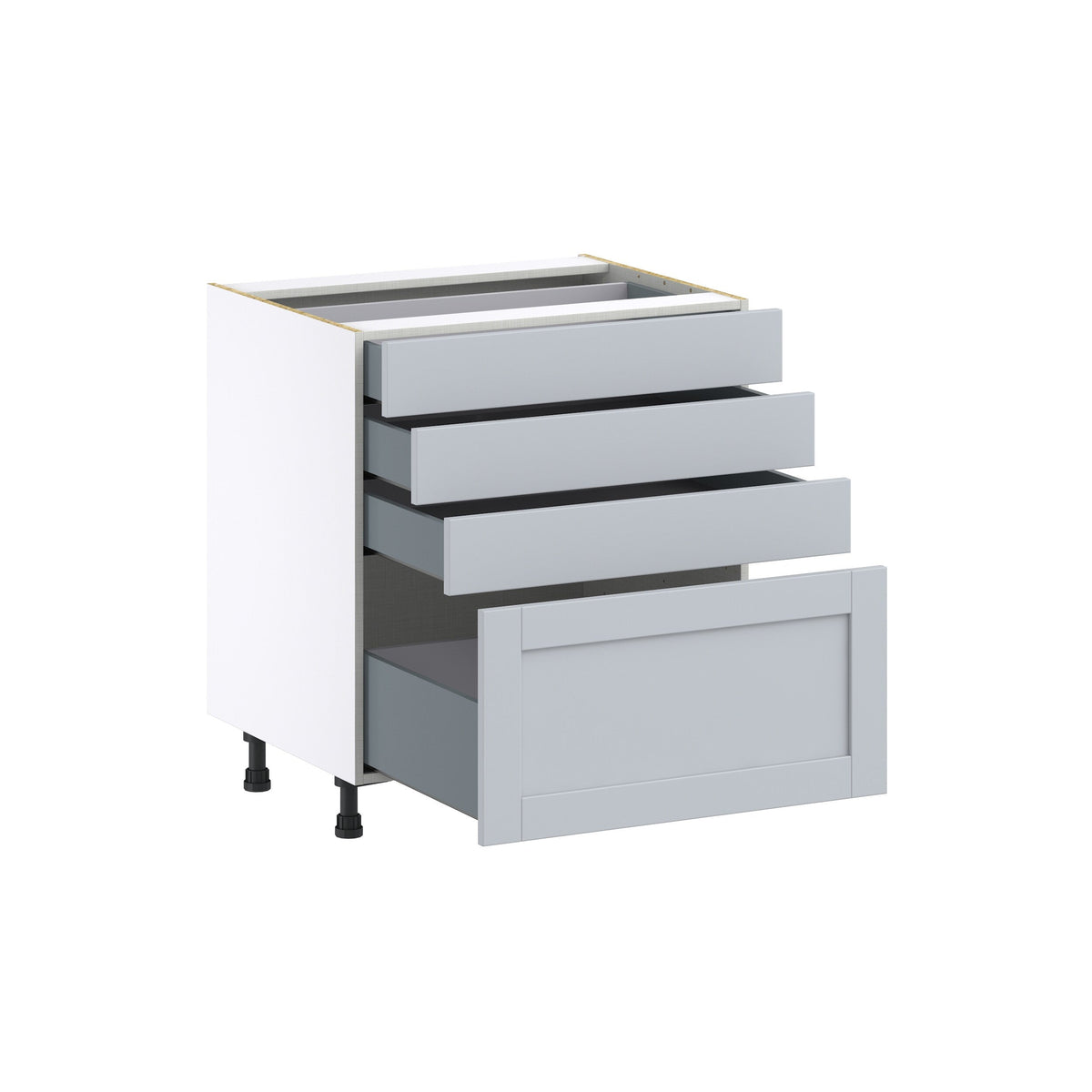 Hugo&Borg Charlesberg 36-in W x 34.5-in H x 24-in D Gray 4-Drawer Base Fully Assembled Cabinet