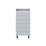 Hugo&Borg Charlesberg 18-in W x 34.5-in H x 24-in D Gray 6-Drawer Base Fully Assembled Cabinet