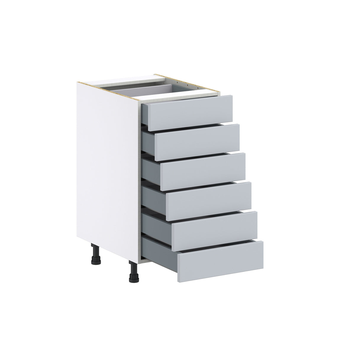 Hugo&Borg Charlesberg 18-in W x 34.5-in H x 24-in D Gray 6-Drawer Base Fully Assembled Cabinet