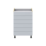 Hugo&Borg Charlesberg 24-in W x 34.5-in H x 24-in D Gray 6-Drawer Base Fully Assembled Cabinet