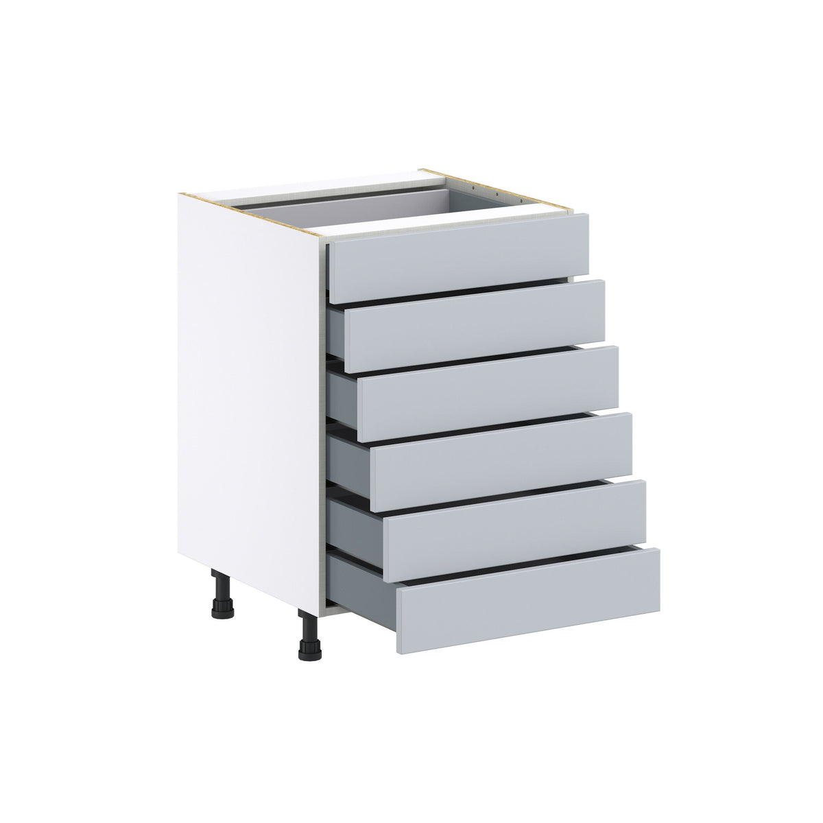 Hugo&Borg Charlesberg 24-in W x 34.5-in H x 24-in D Gray 6-Drawer Base Fully Assembled Cabinet