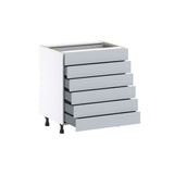 Hugo&Borg Charlesberg 30-in W x 34.5-in H x 24-in D Gray 6-Drawer Base Fully Assembled Cabinet