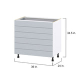 Hugo&Borg Charlesberg 36-in W x 34.5-in H x 24-in D Gray 6-Drawer Base Fully Assembled Cabinet