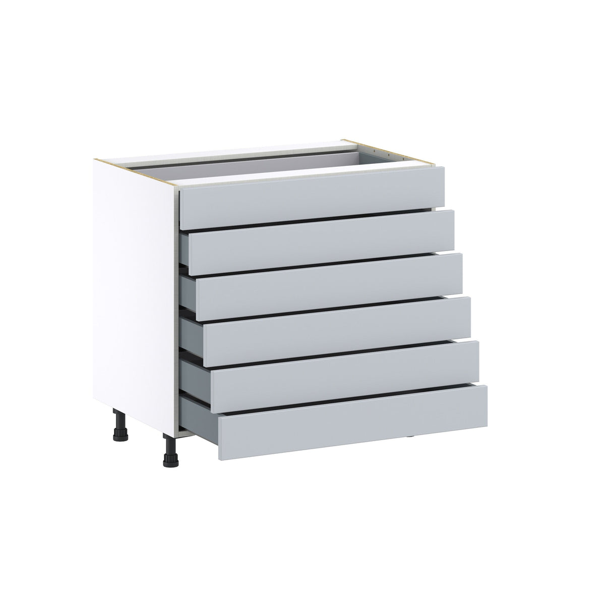 Hugo&Borg Charlesberg 36-in W x 34.5-in H x 24-in D Gray 6-Drawer Base Fully Assembled Cabinet