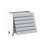Hugo&Borg Charlesberg 36-in W x 34.5-in H x 24-in D Gray 6-Drawer Base Fully Assembled Cabinet
