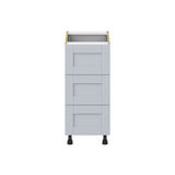 Hugo&Borg Charlesberg 15-in W x 34.5-in H x 24-in D Gray 3-Drawer Base Fully Assembled Cabinet