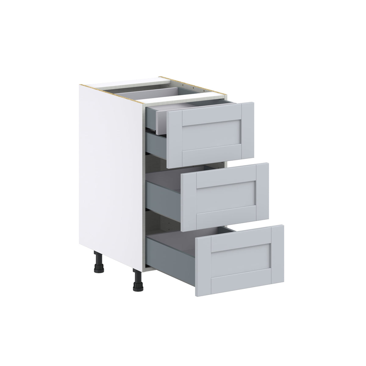 Hugo&Borg Charlesberg 18-in W x 34.5-in H x 24-in D Gray 3-Drawer Base Fully Assembled Cabinet
