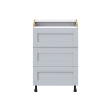 Hugo&Borg Charlesberg 24-in W x 34.5-in H x 25-in D Gray 3-Drawer Base Fully Assembled Cabinet