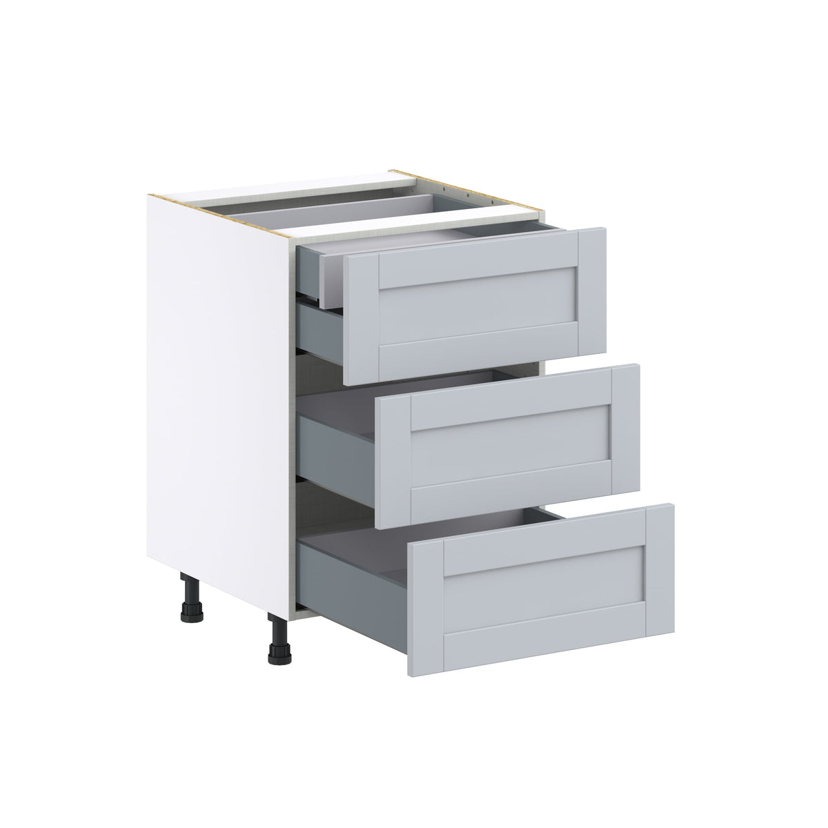 Hugo&Borg Charlesberg 24-in W x 34.5-in H x 25-in D Gray 3-Drawer Base Fully Assembled Cabinet