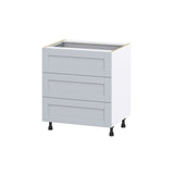 Hugo&Borg Charlesberg 30-in W x 34.5-in H x 24-in D Gray 3-Drawer Base Fully Assembled Cabinet