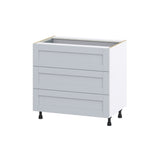 Hugo&Borg Charlesberg 36-in W x 34.5-in H x 24-in D Gray 3-Drawer Base Fully Assembled Cabinet