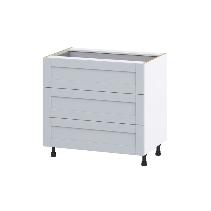 Hugo&Borg Charlesberg 36-in W x 34.5-in H x 24-in D Gray 3-Drawer Base Fully Assembled Cabinet