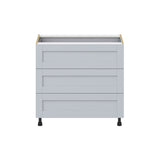 Hugo&Borg Charlesberg 36-in W x 34.5-in H x 24-in D Gray 3-Drawer Base Fully Assembled Cabinet