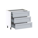 Hugo&Borg Charlesberg 36-in W x 34.5-in H x 24-in D Gray 3-Drawer Base Fully Assembled Cabinet