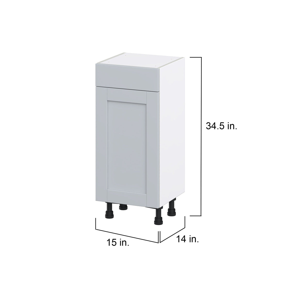 Hugo&Borg Charlesberg 15-in W x 34.5-in H x 14-in D Gray 1-Drawer Base Fully Assembled Cabinet (Flat Panel Shaker Style)