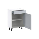 Hugo&Borg Charlesberg 24-in W x 34.5-in H x 14-in D Gray 1-Drawer Base Fully Assembled Cabinet (Flat Panel Shaker Style)