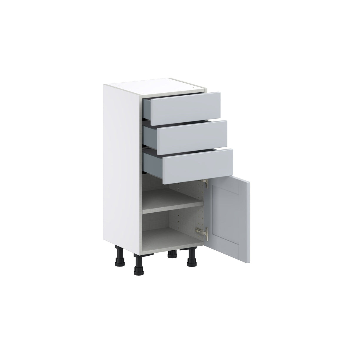 Hugo&Borg Charlesberg 15-in W x 34.5-in H x 14-in D Gray 3-Drawers Base Fully Assembled Cabinet (Flat Panel Shaker Style)