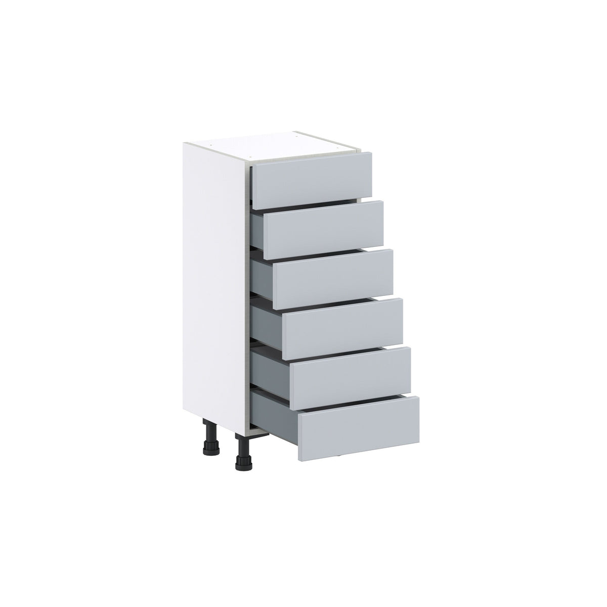 Hugo&Borg Charlesberg 15-in W x 34.5-in H x 14-in D Gray 6-Drawer Base Fully Assembled Cabinet