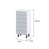 Hugo&Borg Charlesberg 15-in W x 34.5-in H x 14-in D Gray 6-Drawer Base Fully Assembled Cabinet