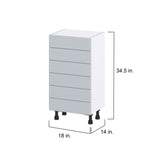 Hugo&Borg Charlesberg 18-in W x 34.5-in H x 14-in D Gray 6-Drawer Base Fully Assembled Cabinet