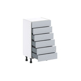 Hugo&Borg Charlesberg 18-in W x 34.5-in H x 14-in D Gray 6-Drawer Base Fully Assembled Cabinet