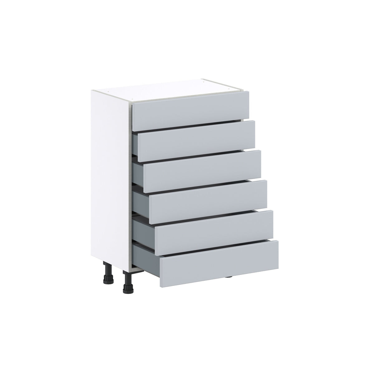 Hugo&Borg Charlesberg 24-in W x 34.5-in H x 14-in D Gray 6-Drawer Base Fully Assembled Cabinet