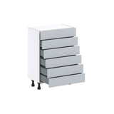 Hugo&Borg Charlesberg 24-in W x 34.5-in H x 14-in D Gray 6-Drawer Base Fully Assembled Cabinet