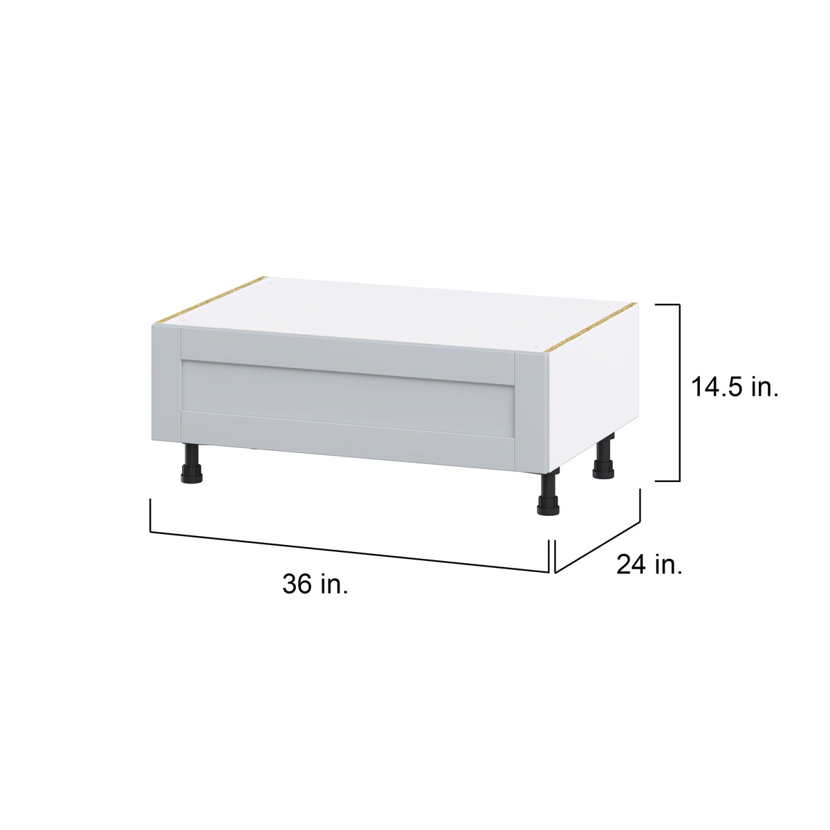 Hugo&Borg Charlesberg 36-in W x 14.5-in H x 24-in D Gray 1-Drawer Base Fully Assembled Cabinet
