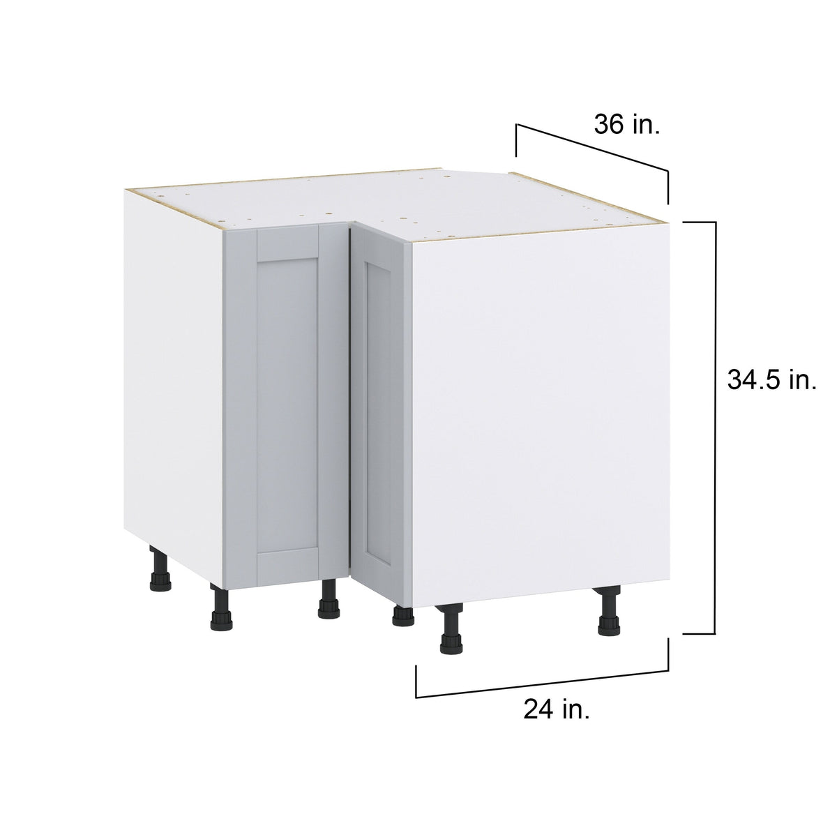 Hugo&Borg Charlesberg 36-in W x 34.5-in H x 36-in D Gray Lazy Susan Corner Base Fully Assembled Cabinet (Flat Panel Shaker Style)
