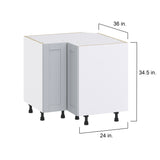 Hugo&Borg Charlesberg 36-in W x 34.5-in H x 36-in D Gray Lazy Susan Corner Base Fully Assembled Cabinet (Flat Panel Shaker Style)
