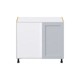 Hugo&Borg Charlesberg 39-in W x 34.5-in H x 24-in D Gray Blind Corner Base Fully Assembled Cabinet (Recessed Panel Shaker Style)